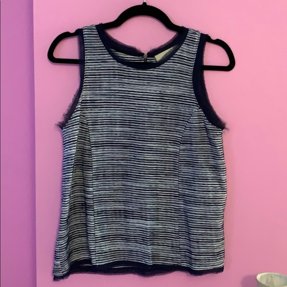 Anthropologie tank women’s S navy and white